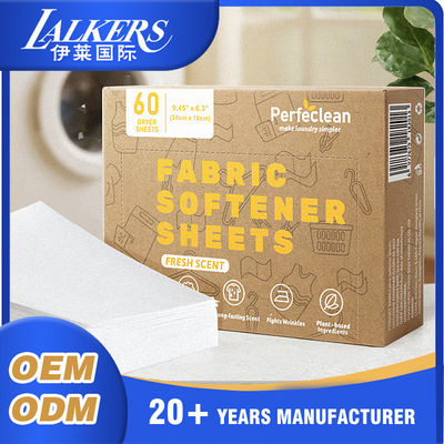 Bon prix OEM Lalkers Les draps adoucissants pour les tissus de blanchisserie réduisent la raideur Les draps détergents pour le lavage en ligne