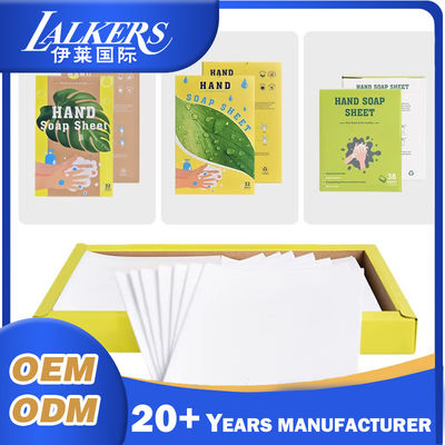 Bon prix Voyage Nettoyage extérieur Dissolvant les feuilles de savon pour les mains Facile à dissoudre Ecologique en ligne