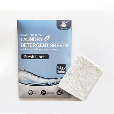 Des bandes de lavage parfumées douces anti-acariens Solides Eco-friendly Enzyme Lave-linge détergent feuille