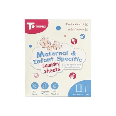 Feuilles de détergent à lessive pour bébé solubles dans l'eau portable, savon en papier biodégradable