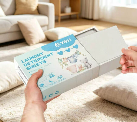 Feuilles de lessive écologiques avec un fort pouvoir nettoyant et un parfum personnalisable
