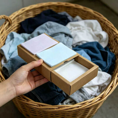 Des feuilles de détergent de linge biodégradables et sans plastique pour le nettoyage en profondeur et l'élimination des taches