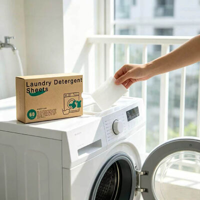 Des feuilles de détergent de linge à faible mousse écologiques avec un parfum personnalisable pour toutes les machines à laver