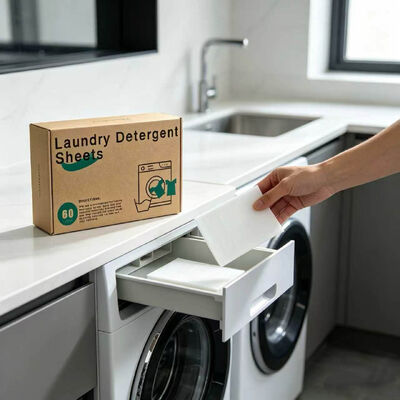 Bon prix Des feuilles de détergent de linge écologique et puissant de nettoyage avec un parfum personnalisable en ligne