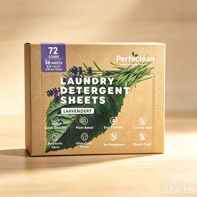 Des feuilles de détergent de linge écologiques avec un parfum personnalisable pour éliminer les taches profondes