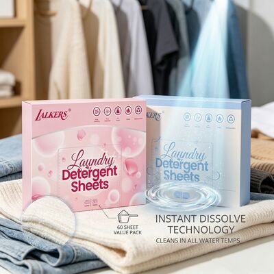 Bon prix Feuilles de lessive à base de tensioactifs végétaux avec plus de 55% d'ingrédients actifs dans un emballage biodégradable en ligne