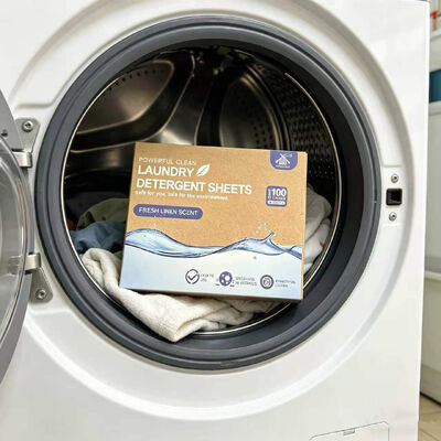 Économiser de l'espace Les feuilles de détergent de linge avec un tensioactif à base de plantes et des portions individuelles pré-dimensionnées