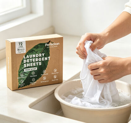 Bon prix Les feuilles de détergent de linge biodégradables à base de plantes pré-mesurées pour le lavage à la machine et à la main en ligne