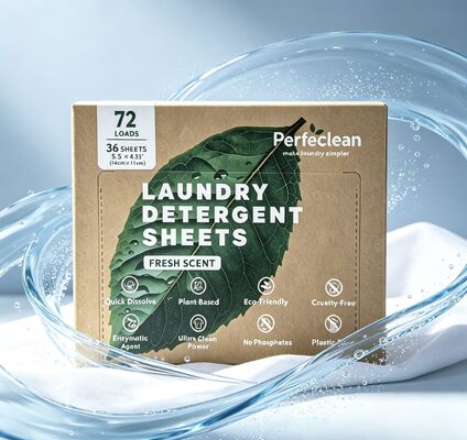 Feuilles de lessive végétales durables - Bandes de lessive écologiques entièrement biodégradables qui réduisent les déchets plastiques
