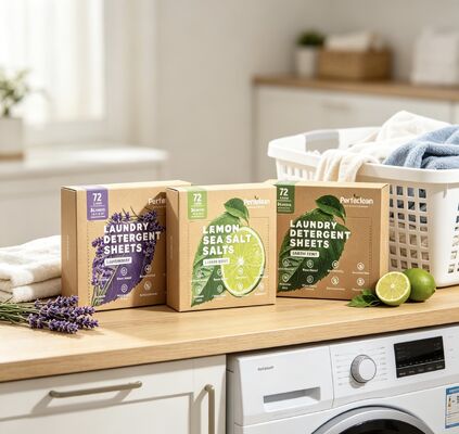 Feuilles de lessive biodégradables et hypoallergéniques à base de plantes pour peaux sensibles et lavage écologique