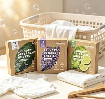 Des feuilles de détergent de linge compostables avec un nettoyage du sol lourd et un tensioactif à base de plantes