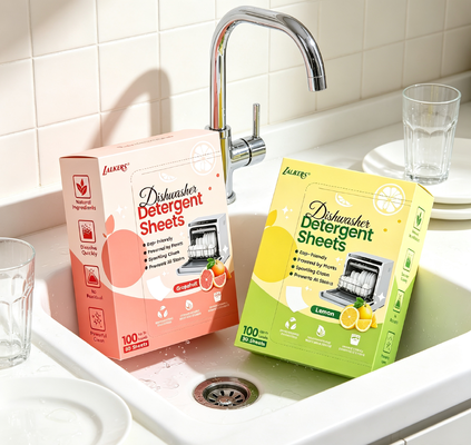 Lingettes pour lave-vaisselle à faible mousse, entièrement solubles, qui n'obstrueront pas votre lave-vaisselle